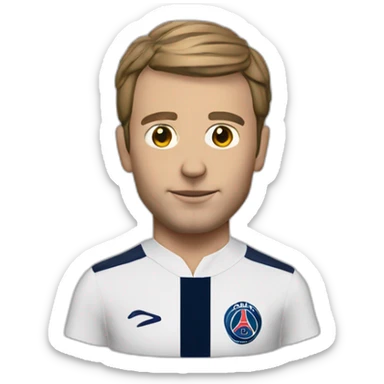 macron head with a psg shirt sticker
