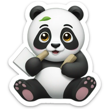 Panda holding a sign that says raid sticker