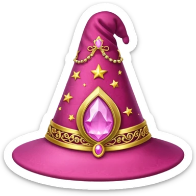 a pink magical hat sticker