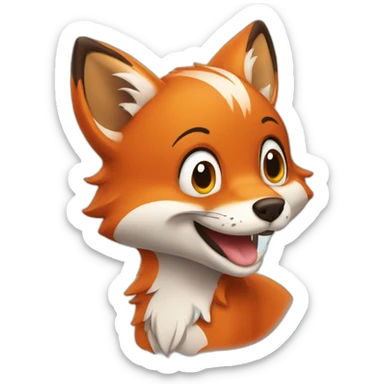 Happy fox sticker