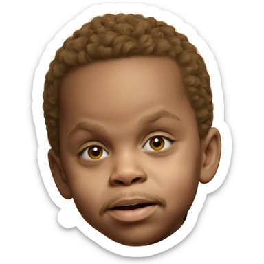 surprised boy with facial hair sticker