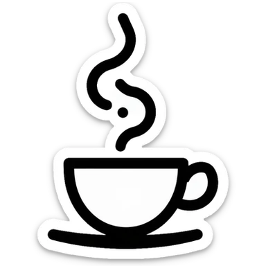cup of coffee with steam sticker