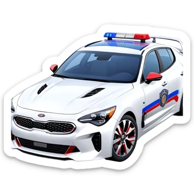 Police Car - Kia Stinger (Model Year: 2018) (Iconic Colour: White with blue and red markings) sticker