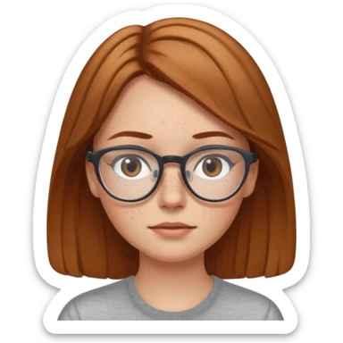 Make a white girl who has a little bit of a indent on her left eye do to a four wheeler rec light brown hair with glasses clear glasses and make a little dent in her left eyebrow sticker