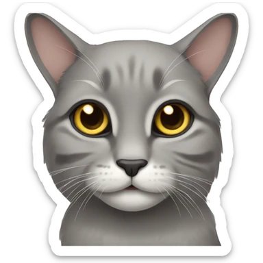 grey lop-eared cat sticker