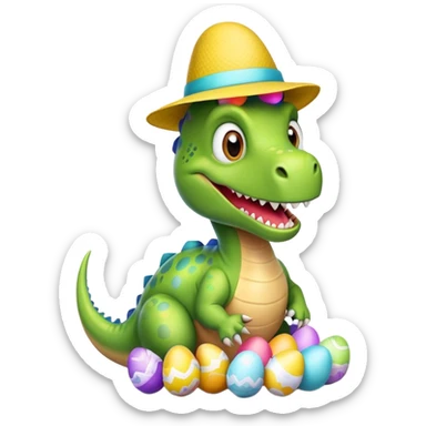 Dinosaur celebrating Easter   sticker