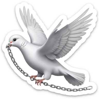Freedom, the dove flies away, the chains are broken sticker