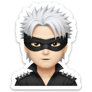 Gojo saturo with spiky hair and blind fold sticker