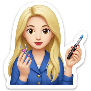 nail artist long haired sticker