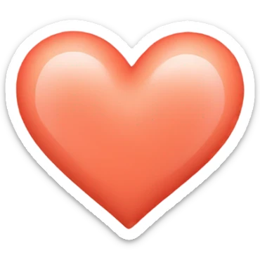 Coral color heart sticker