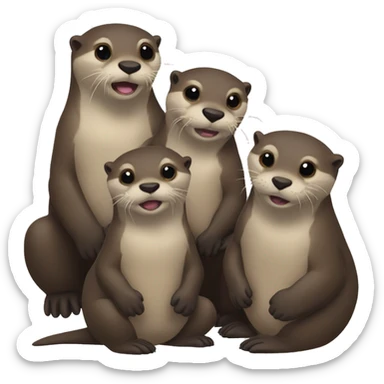 Cuddeling otters sticker