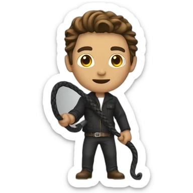 a man with a whip sticker