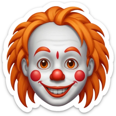 whatsapp clown emoji with long hair sticker
