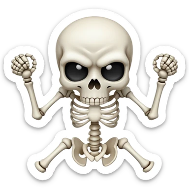 Papyrus The Angry Skeleton, Full Skeletal Body sticker