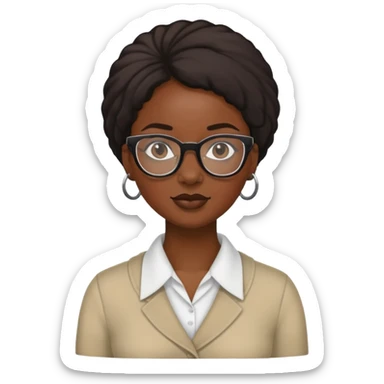 black queen with glasses  sticker