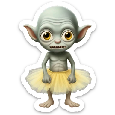Gollum wearing a tutu  sticker