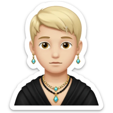 mysterious boy with jewelry sticker