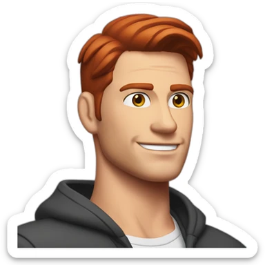 Ryan mcpartlin neatly slicked back red hair sticker