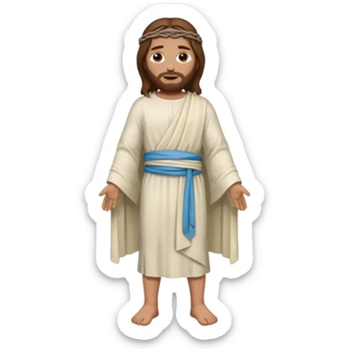 fullbody Lazarus, Jesus's friend, with brown hair, wrapped in burial bands, normal emoji style, different pose sticker