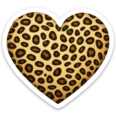 leopard print heart  sticker