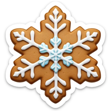 gingerbread cookie in snowflake shape sticker