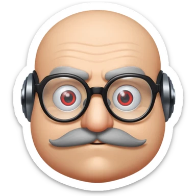 Dr. Robotnik from the Sonic the Hedgehog movie with glasses sticker