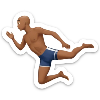 A diver mid-air after jumping off a head diving pool,  Below him, a pool labeled "Confidence". A subtle 5-4-3-2-1 on the diving board shows they took the leap despite fear. sticker