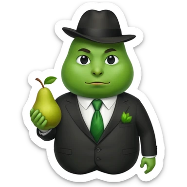 birne verkleidet als mafia boss mit geischt mann soll die brine erkennen  sticker