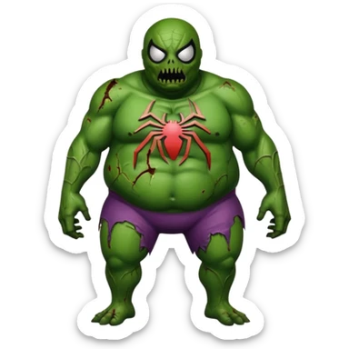 Fat spiderman body zombie sticker