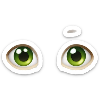 Reubeu cheuveu boucle yeux vert sticker