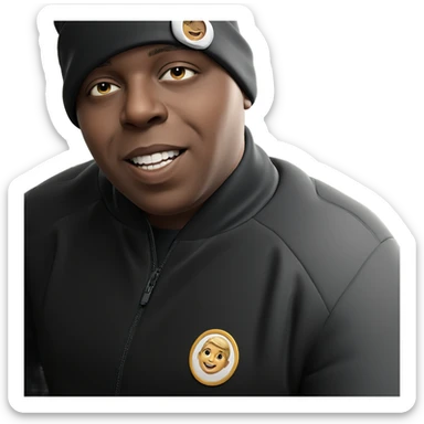 smiling boy in black jacket sticker