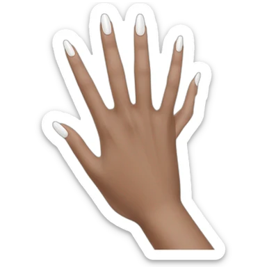 White hand white nails sticker
