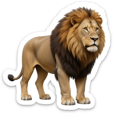 Serious realistic majestic looking lion sticker