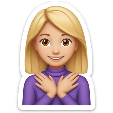 make a girl emoji crossing hands around neck sticker