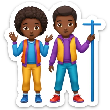 African American urban in the hoodkids playing on school playground sticker