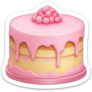 Simple cake with pastel pink frosting sticker