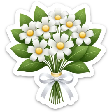 White flower bouquet sticker