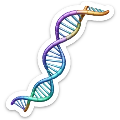 DNA strand above a paper sheet sticker