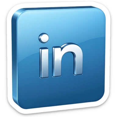 3d linkedin logo (the real Linkedin logo must be used) sticker