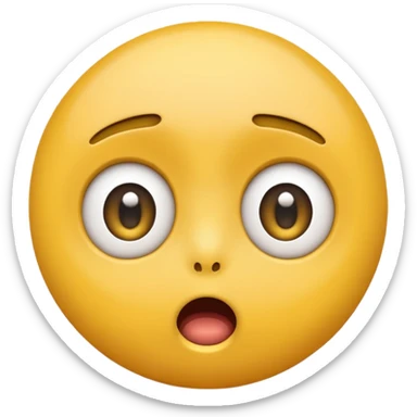 surprised face emoji, expression of astonishment, classic emoji style sticker