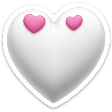 White heart with pink  ྀིྀ sticker