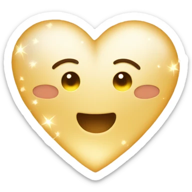 Neutral heart emoji with sparkles sticker