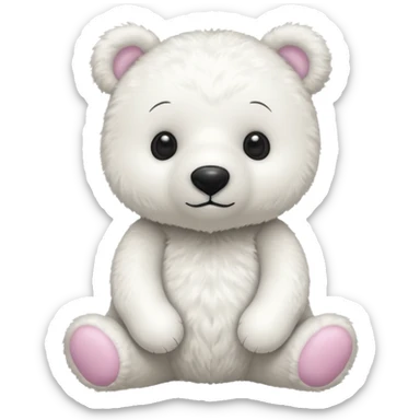 white bear doll sticker
