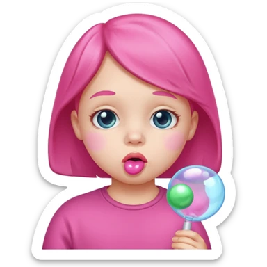 The white child is a STICK at the lips, blowing sticker