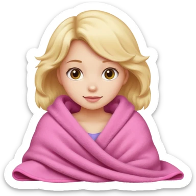 Girl selling pink blanket  sticker