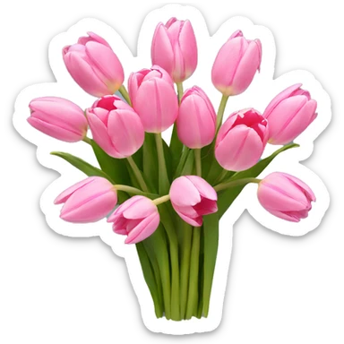 bouquet of pink tulips sticker