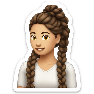 chica morena pelo largo con trenza sticker