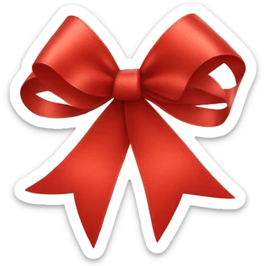 red ribbon bow sticker