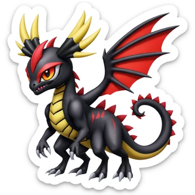 Colorful Cool Badass  Meloetta-Giratina-Venom-Guilmon-Darkrai-Pokémon-Fakémon-fusion-hybrid-creature sticker