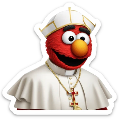 Elmo as pope sticker